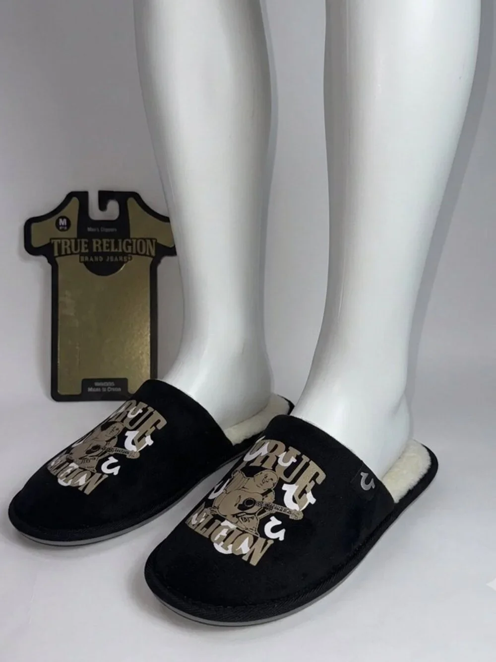 True religon Men's Designer Slippers House Shoes Slides Size 11-12 US